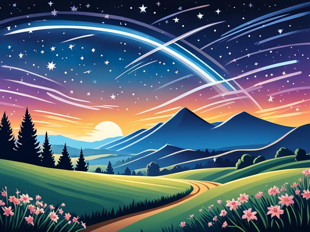 chuva de estrelas cadentes