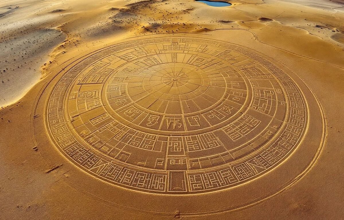 Linhas de Nazca no deserto peruano.