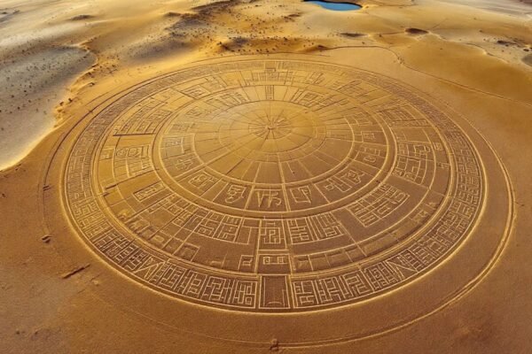 Linhas de Nazca no deserto peruano.