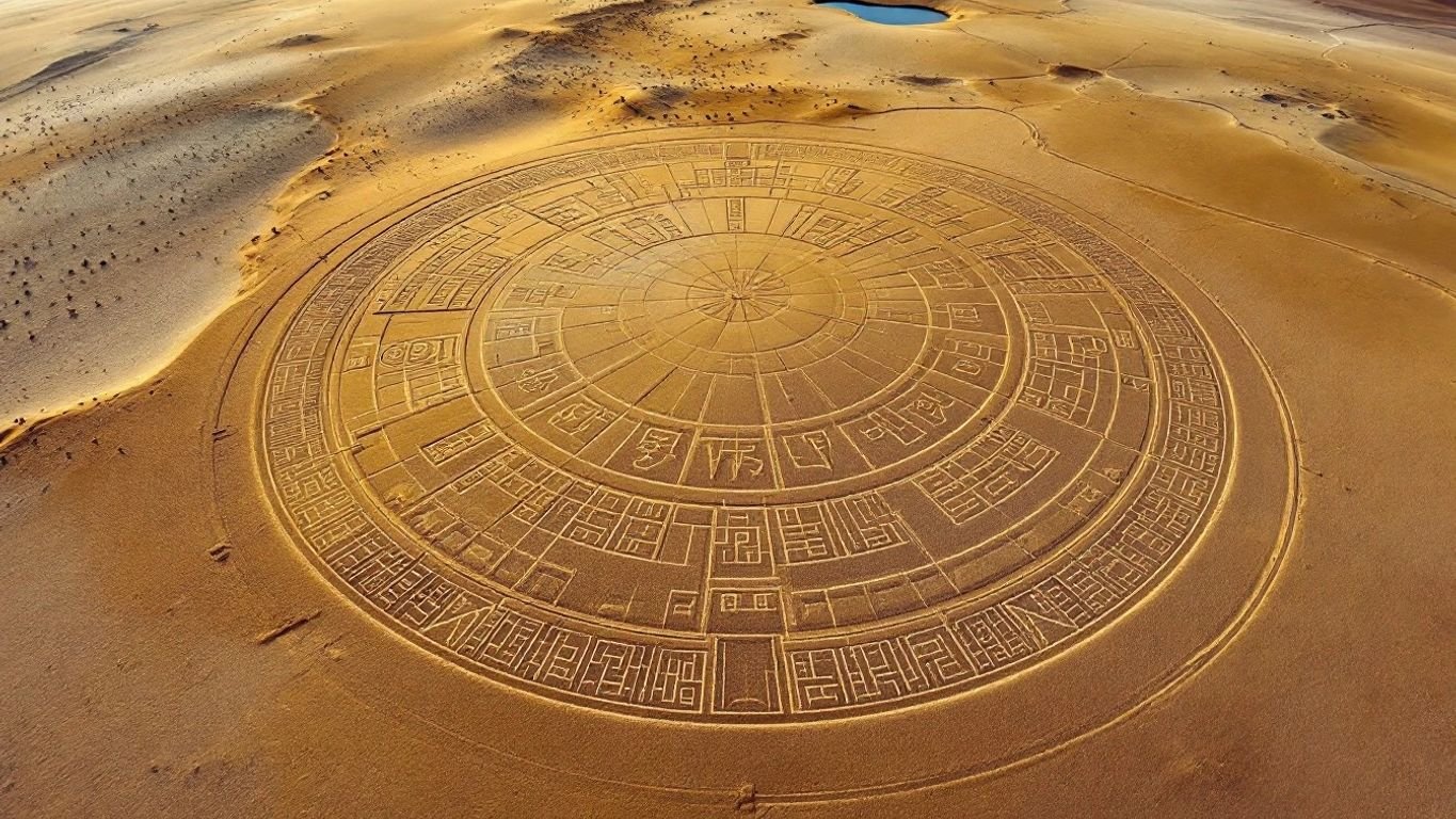 Linhas de Nazca no deserto peruano.