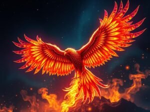 A fênix o pássaro que renasce das cinzas e seu simbolismo.