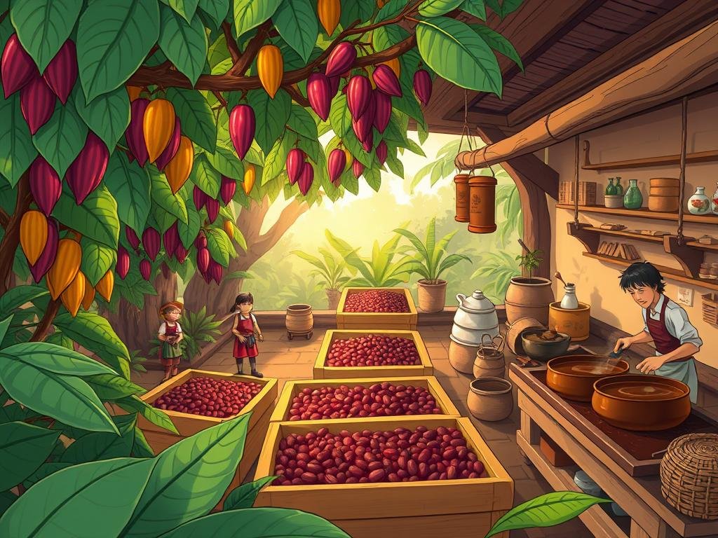 produção de chocolate