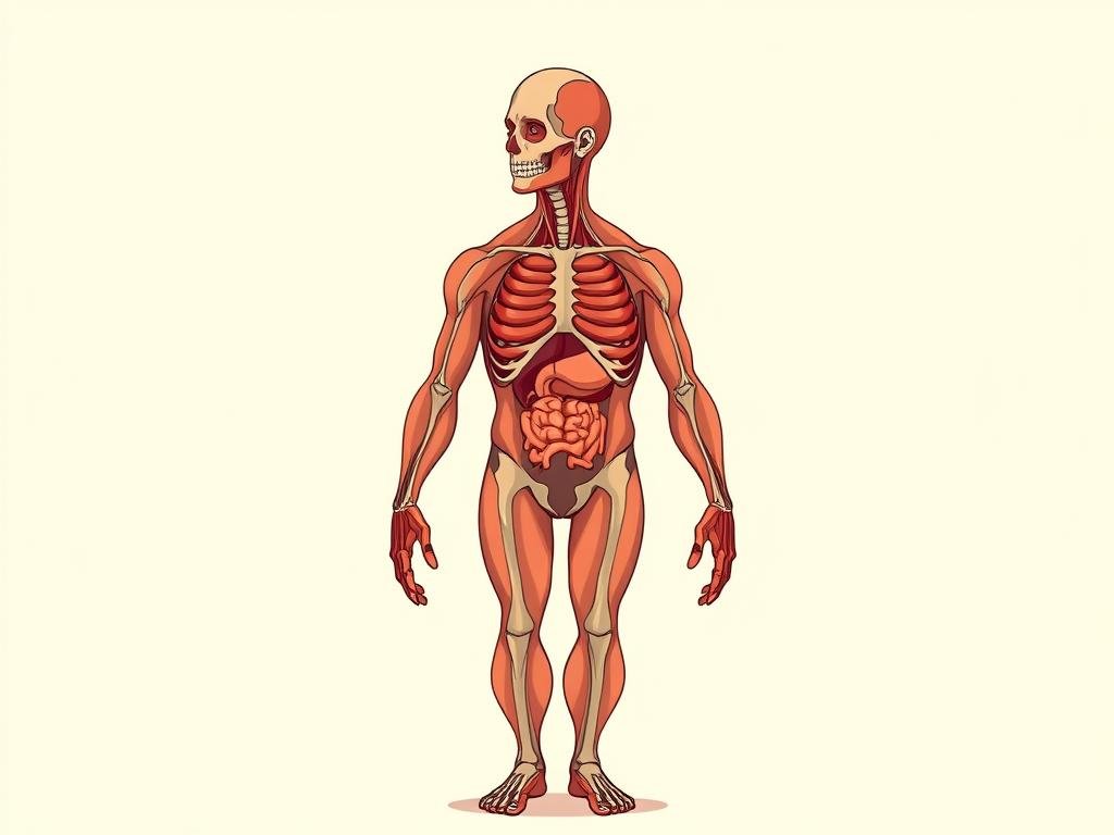 A detailed, anatomically accurate illustration of the human body, showcasing its complex structure and intricate functions. The subject is centered in a clean, minimalist composition, bathed in warm, natural lighting that accentuates the contours and textures of the skin, muscles, and internal organs. The view is a balanced medium shot, highlighting the overall form while providing enough detail to fascinate and educate the viewer. The mood is one of scientific curiosity and appreciation for the marvels of human physiology, inviting the observer to explore the hidden wonders of the corpo humano. A detailed, anatomically accurate illustration of the human body, showcasing its complex structure and intricate functions. The subject is centered in a clean, minimalist composition, bathed in warm, natural lighting that accentuates the contours and textures of the skin, muscles, and internal organs. The view is a balanced medium shot, highlighting the overall form while providing enough detail to fascinate and educate the viewer. The mood is one of scientific curiosity and appreciation for the marvels of human physiology, inviting the observer to explore the hidden wonders of the corpo humano.