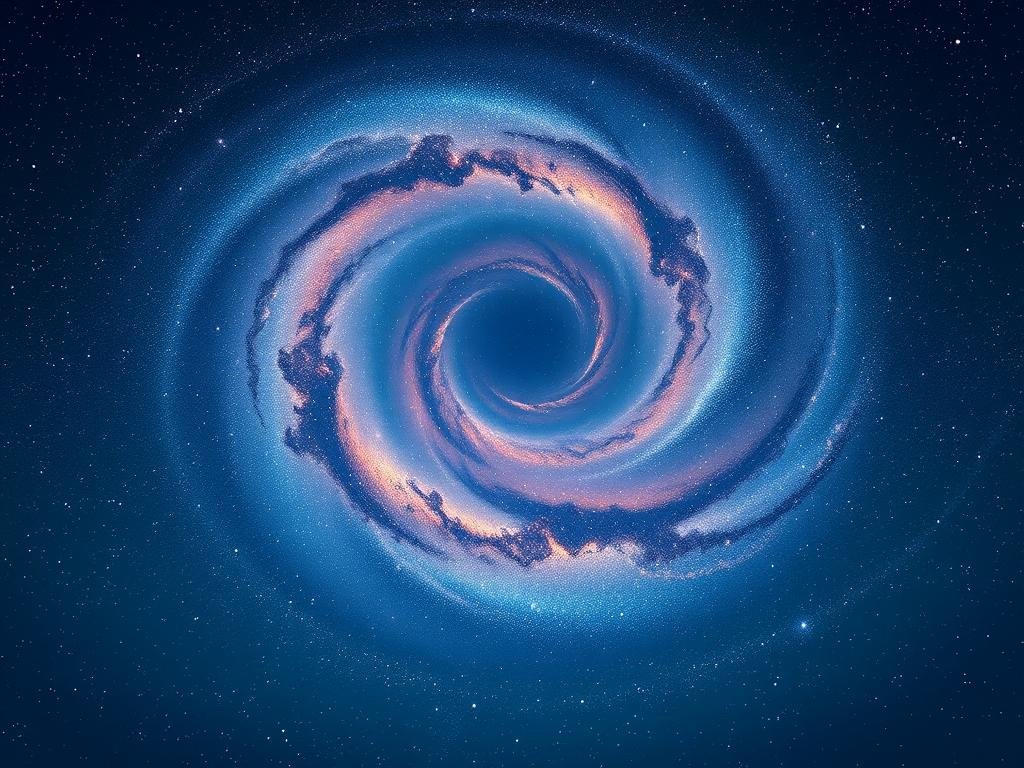 A breathtaking view of the Milky Way galaxy, showcasing its vast, spiraling dimensions. In the foreground, a star-studded night sky with a soft, ethereal glow, inviting the viewer to gaze upon the cosmos. In the middle ground, the galactic plane stretches across the frame, revealing the intricate structure of our home galaxy - its luminous star clusters, dark dust lanes, and shimmering nebulae. In the background, a backdrop of deep space, dotted with distant galaxies, creating a sense of scale and wonder. The lighting is subtle and natural, with a warm, ambient tone that enhances the sense of awe and tranquility. The overall composition is balanced and harmonious, drawing the viewer's eye towards the captivating beauty of the Milky Way. Uma vista deslumbrante da Via Láctea, exibindo suas vastas dimensões espirais. Em primeiro plano, um céu noturno estrelado com um brilho suave e etéreo, convidando o observador a contemplar o cosmos. No plano central, o plano galáctico se estende pelo quadro, revelando a intrincada estrutura de nossa galáxia – seus aglomerados estelares luminosos, faixas escuras de poeira e nebulosas cintilantes. Ao fundo, um cenário do espaço profundo, pontilhado de galáxias distantes, criando uma sensação de escala e maravilha. A iluminação é sutil e natural, com um tom quente e ambiente que aumenta a sensação de admiração e tranquilidade. A composição geral é equilibrada e harmoniosa, atraindo o olhar do observador para a beleza cativante da Via Láctea.