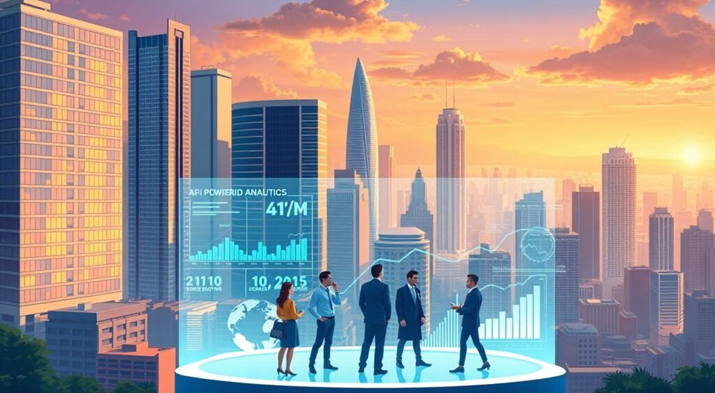 A bustling cityscape with modern high-rises and skyscrapers, showcasing the rapid technological advancements in the Brazilian market. In the foreground, a holographic display presents data visualizations and AI-powered analytics, highlighting the integration of artificial intelligence into various business sectors. The middle ground features professionals in business attire, engaged in discussions and collaborations, reflecting the growing adoption and implementation of AI solutions. The background is lit by a warm, golden glow, conveying a sense of progress and innovation, as the Brazilian economy embraces the transformative power of artificial intelligence. A bustling cityscape with modern high-rises and skyscrapers, showcasing the rapid technological advancements in the Brazilian market. In the foreground, a holographic display presents data visualizations and AI-powered analytics, highlighting the integration of artificial intelligence into various business sectors. The middle ground features professionals in business attire, engaged in discussions and collaborations, reflecting the growing adoption and implementation of AI solutions. The background is lit by a warm, golden glow, conveying a sense of progress and innovation, as the Brazilian economy embraces the transformative power of artificial intelligence.