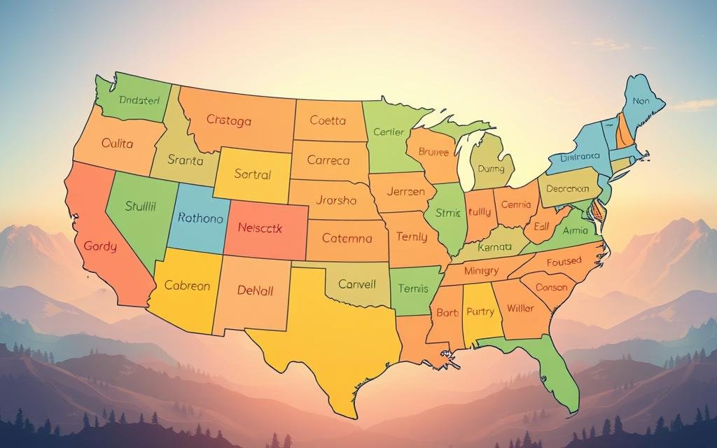 A única letra que não aparece em nenhum nome de estado dos EUA é 'Q'