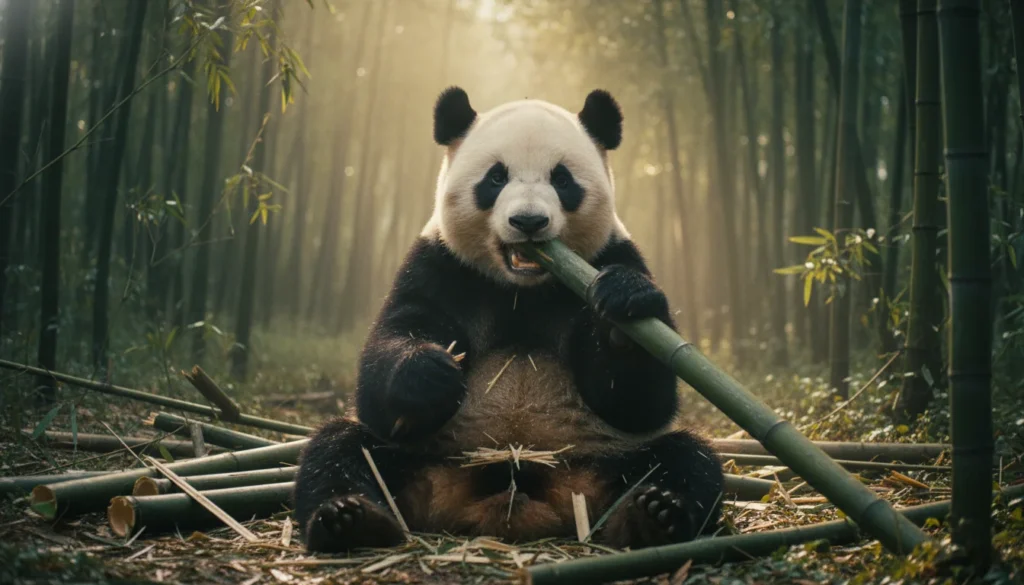 Pandas Comem Bambu por 12 Horas