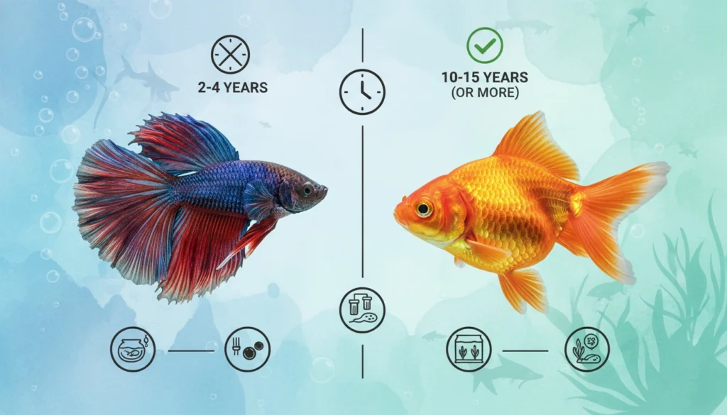 peixes vive por menos de 10 anos?