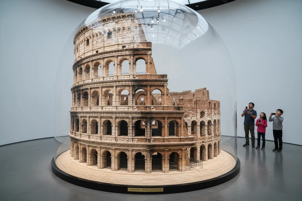 Escultura de Palitos Gigante Escultura gigante de palitos de dente, um dos recordes mais estranhos do guinness.