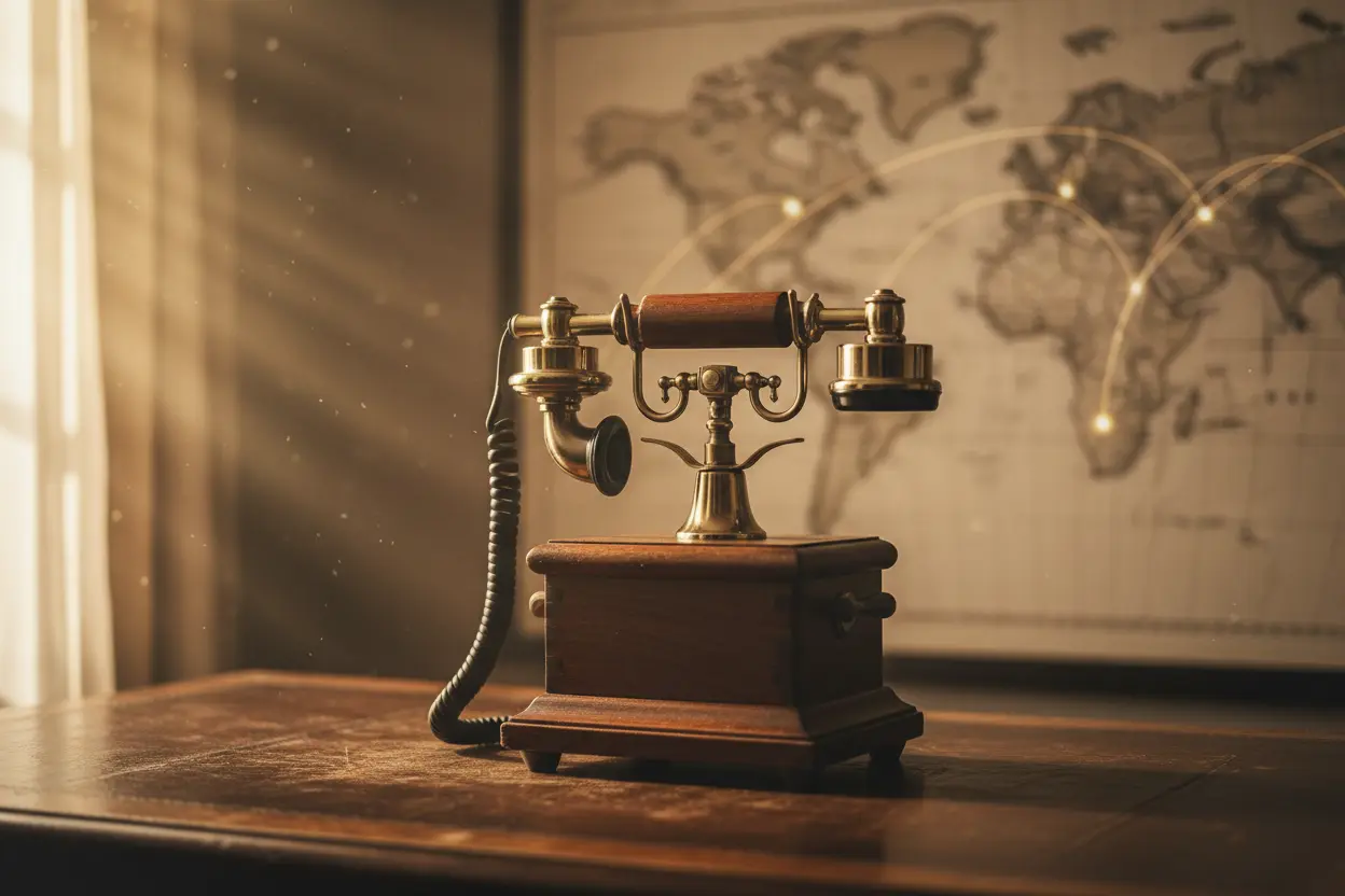 O Telefone e a Conexão Humana Telefone antigo, comunicação global