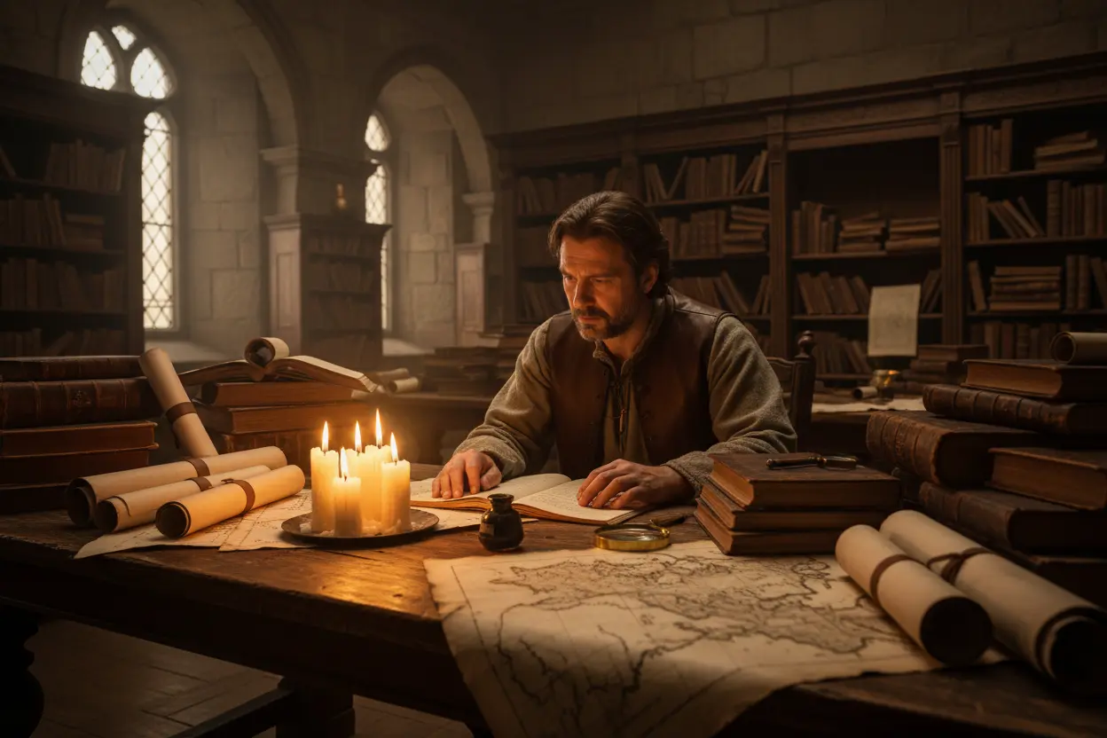 Estudioso pesquisando sobre a história da inflação.