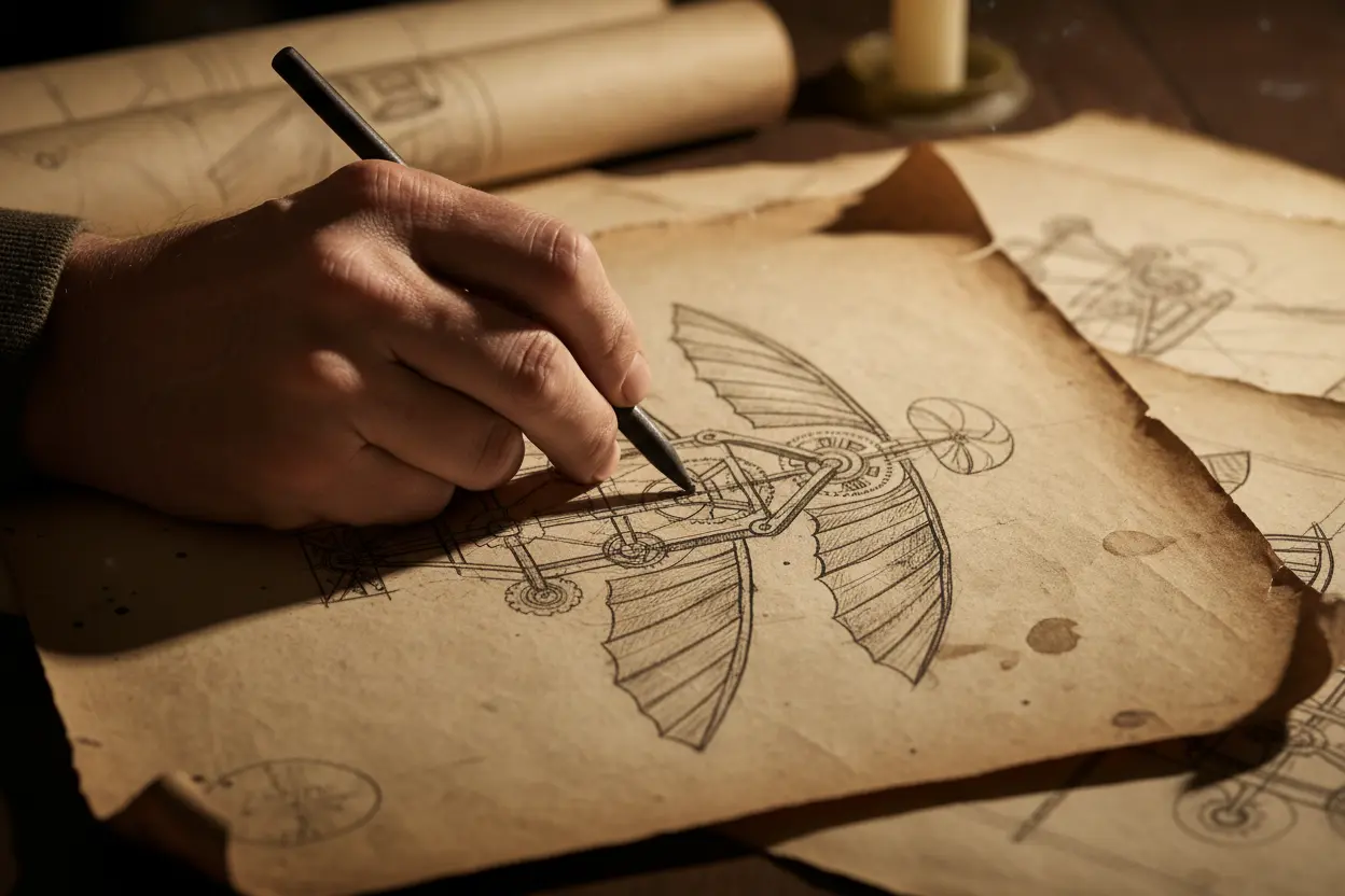 Invenções Geniais de Da Vinci Desenhos e invenções de Leonardo da Vinci