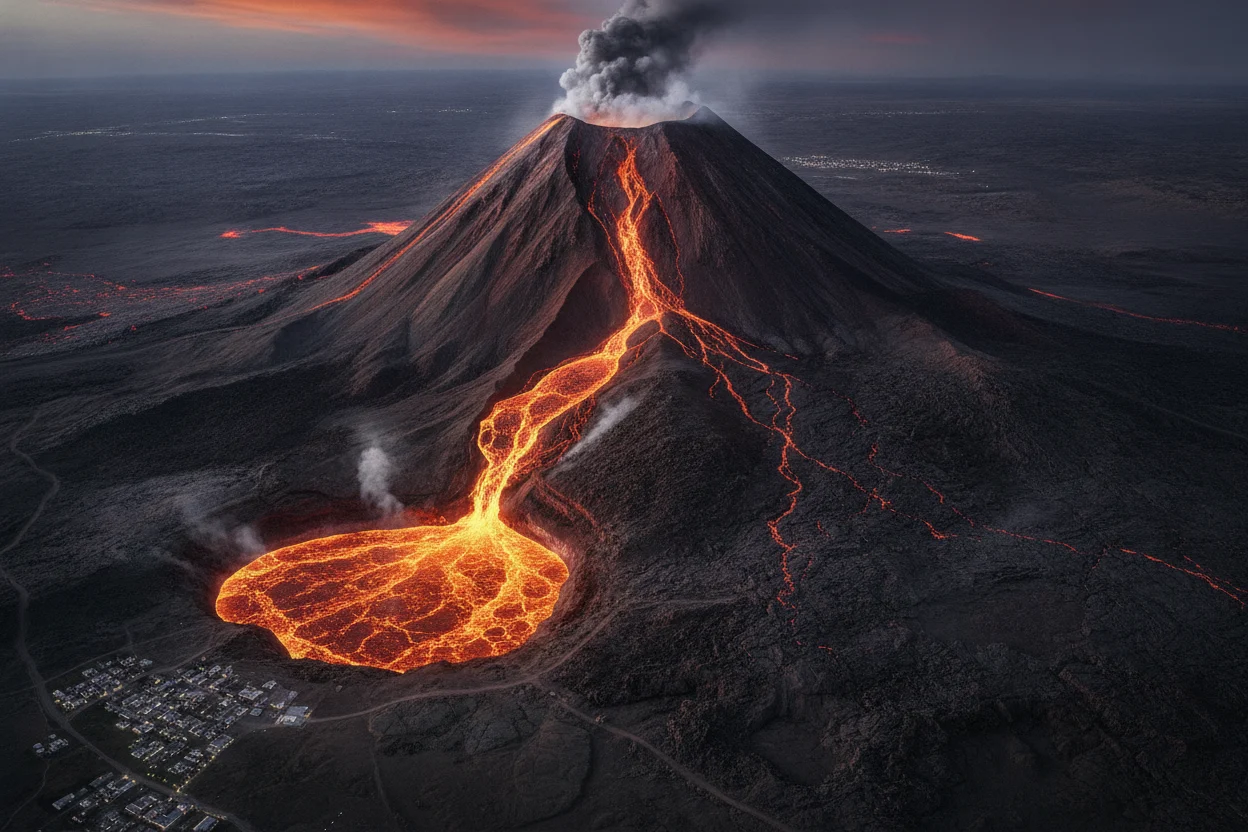 Como um vulcão cresce tanto fora da Terra 